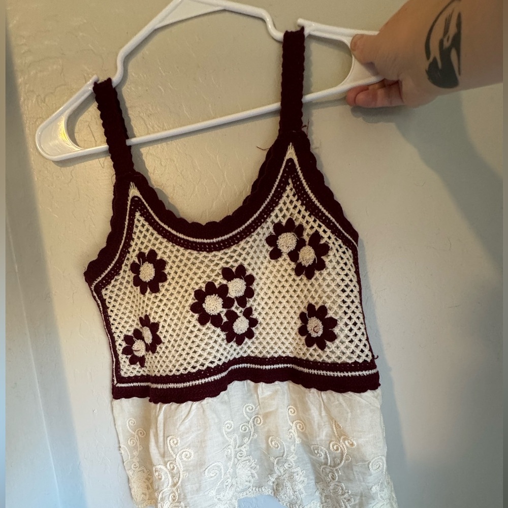 Hand Made Crochet Floral Top